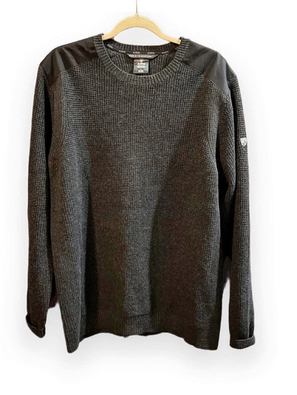 Kuhl Evader Sweater Men's Black Crewneck Sweater Size Large